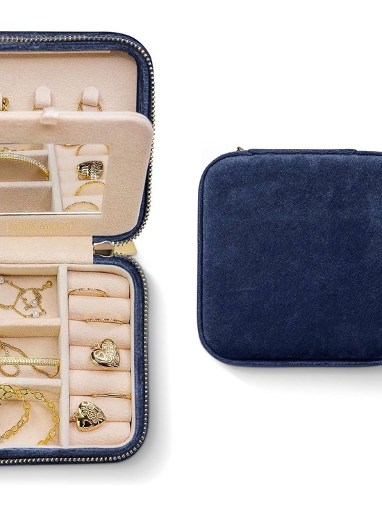 Benevolence LA Jewelry - Benevolence LA Plush Velvet Jewerly Box - Travel Case Organizer with Mirror